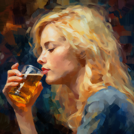 woman drinking beer