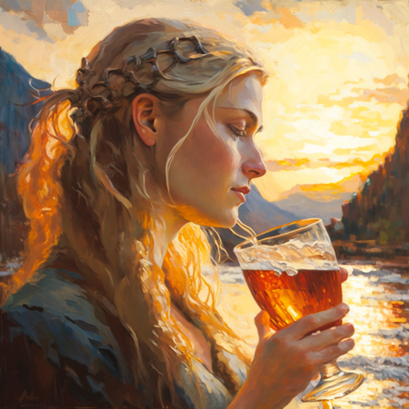 woman drinking beer