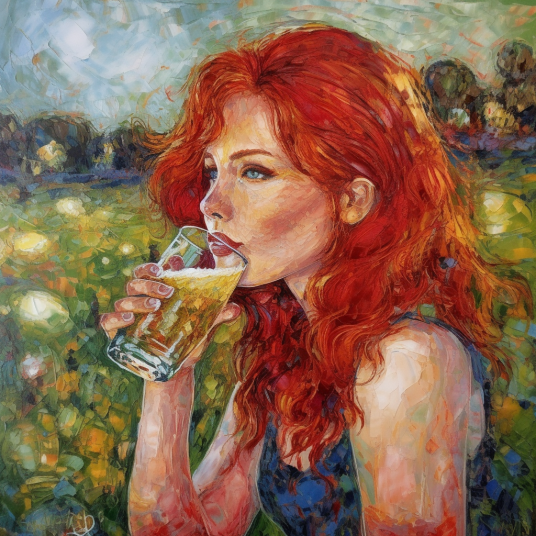 woman drinking beer