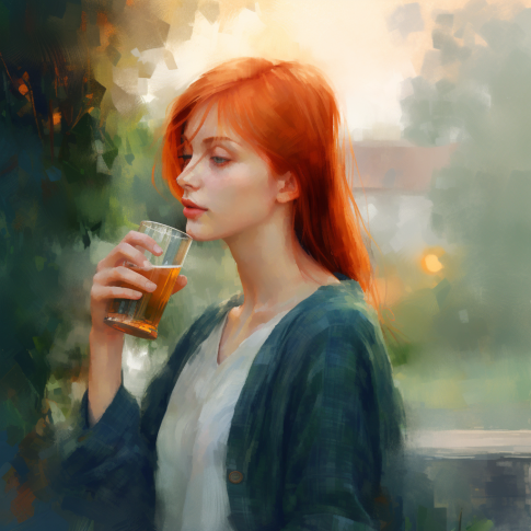 woman drinking beer