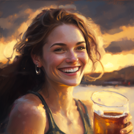 woman drinking beer