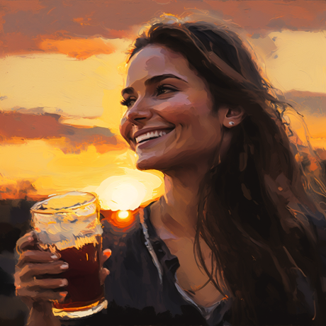 woman drinking beer