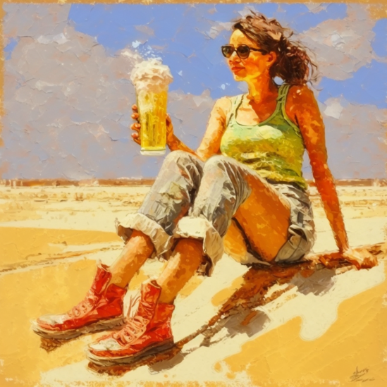 woman drinking beer