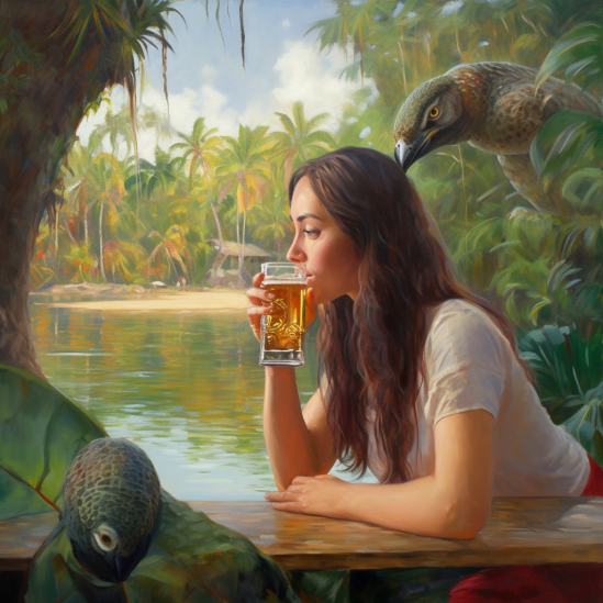 woman drinking beer