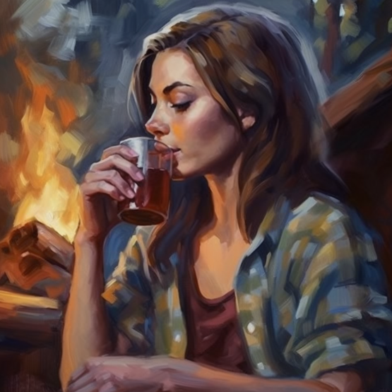 woman drinking beer