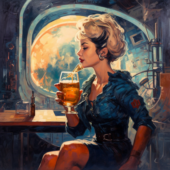 woman drinking beer