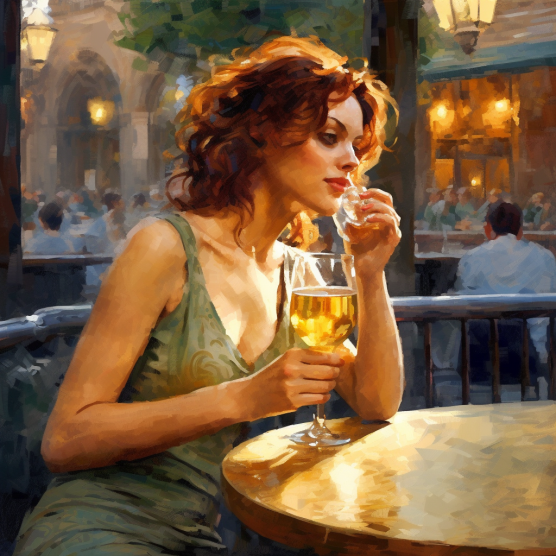 woman drinking beer