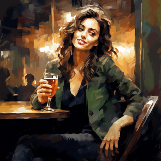 woman drinking beer