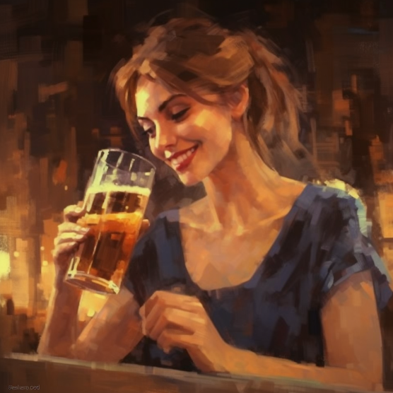 woman drinking beer