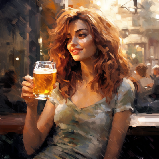 woman drinking beer