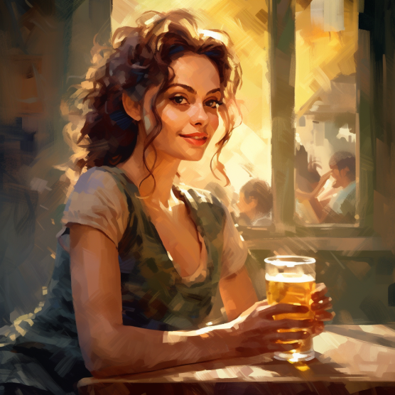 woman drinking beer