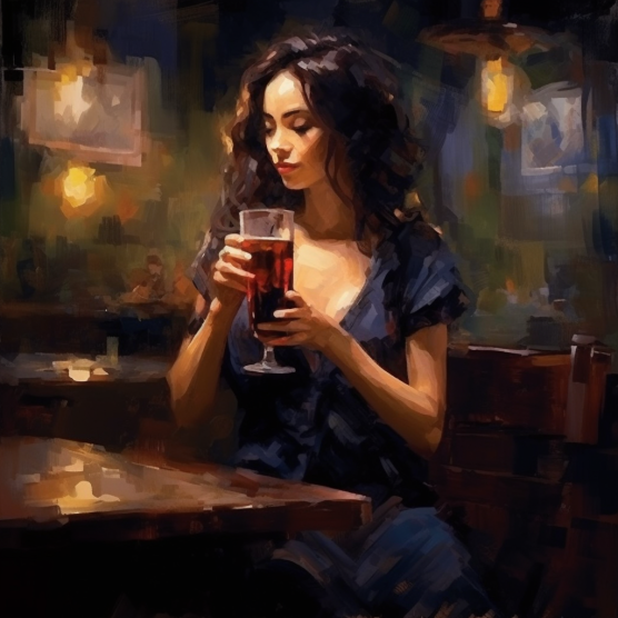 woman drinking beer