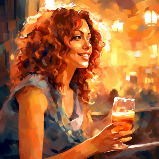 woman drinking beer