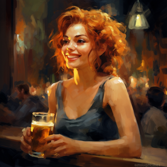 woman drinking beer