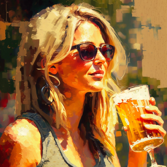 woman drinking beer