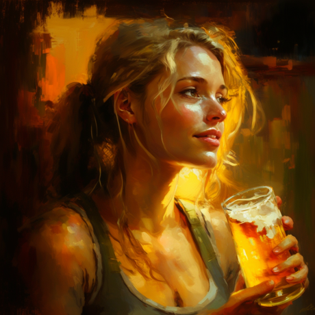 woman drinking beer