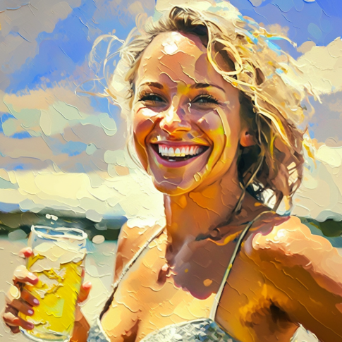 woman drinking beer