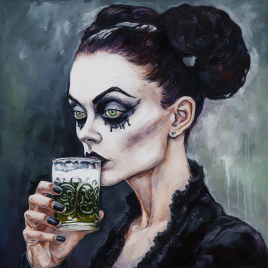 zombie girl drinking beer