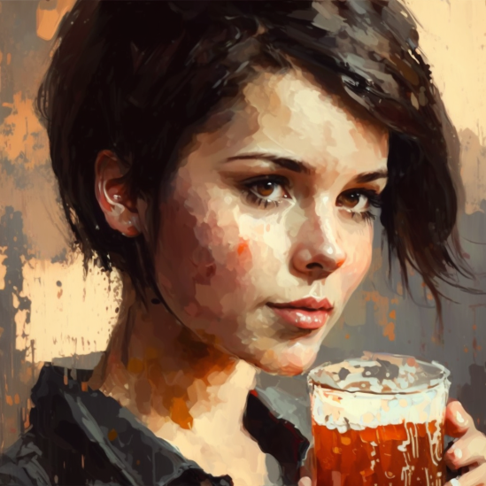 woman drinking beer