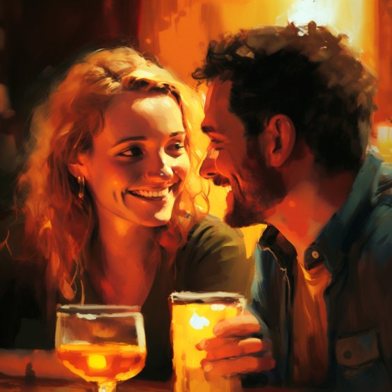 couple drinking beer