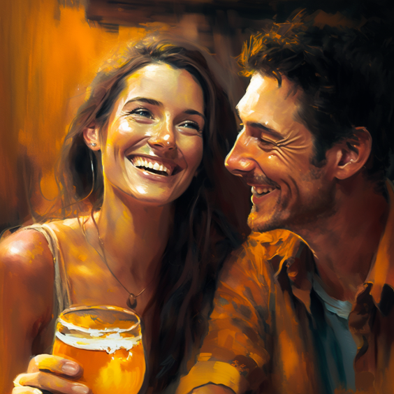 couple drinking beer