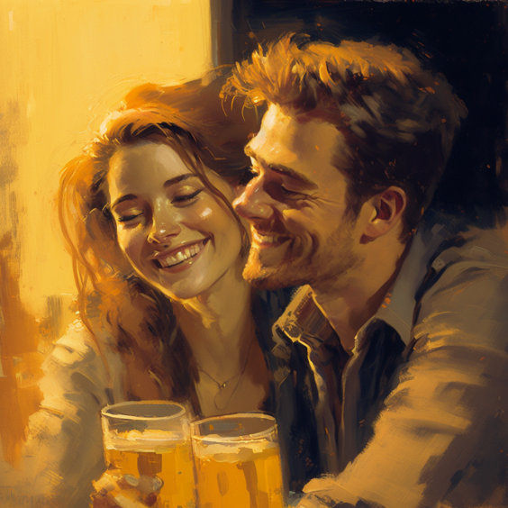 couple drinking beer