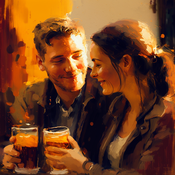 couple drinking beer