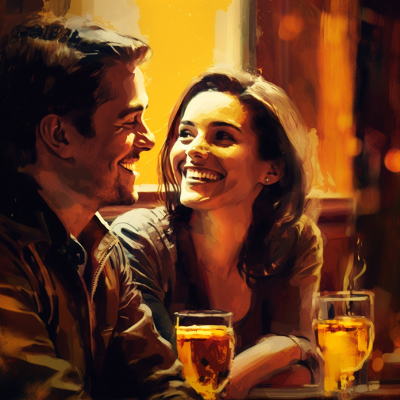 couple drinking beer