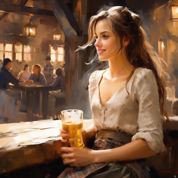 woman drinking beer