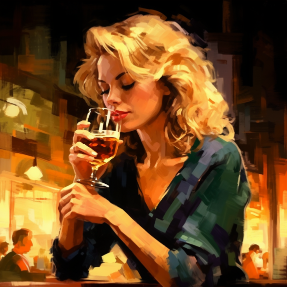 woman drinking beer