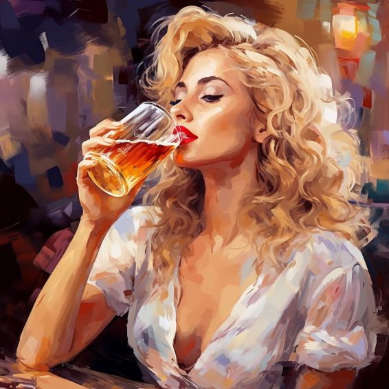 woman drinking beer