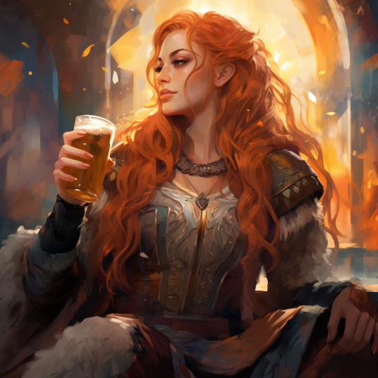 norse goddess drinking beer