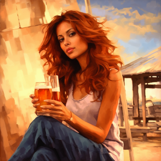 woman drinking beer