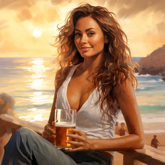 woman drinking beer