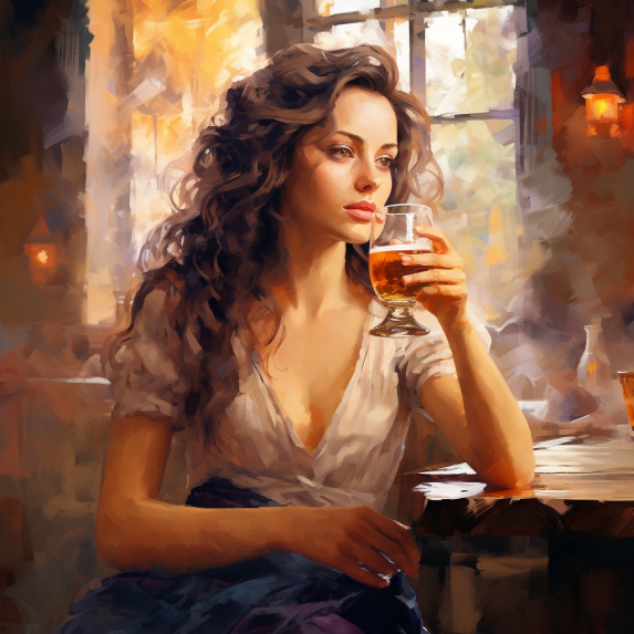 woman drinking beer