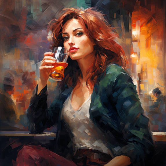 woman drinking beer