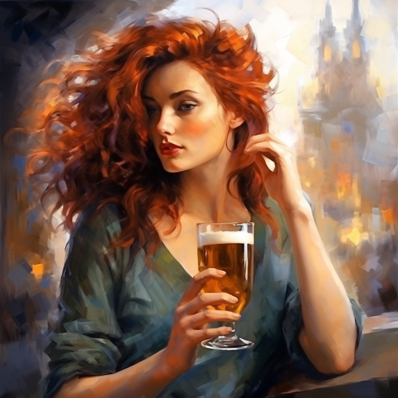 woman drinking beer