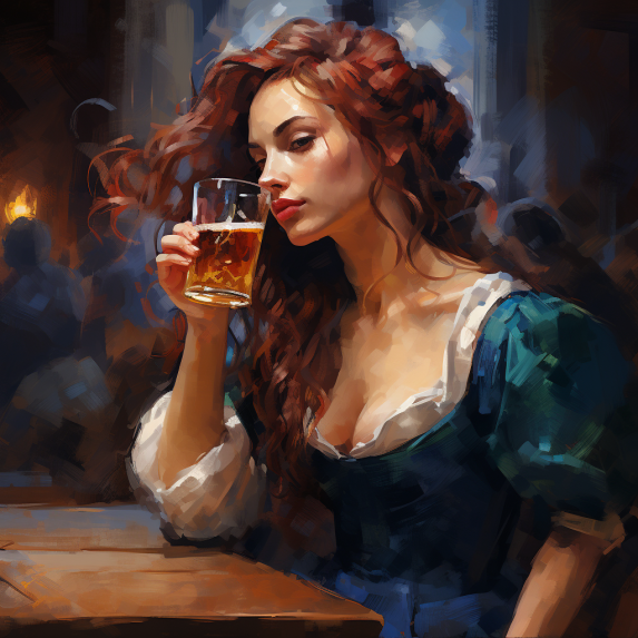 woman drinking beer