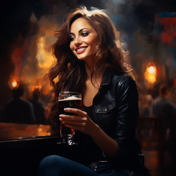 woman drinking beer