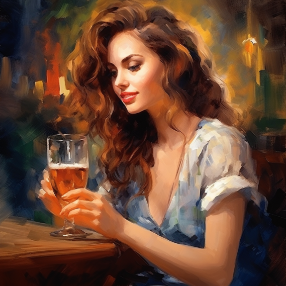 woman drinking beer