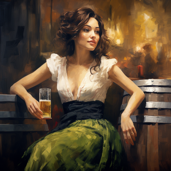 woman drinking beer