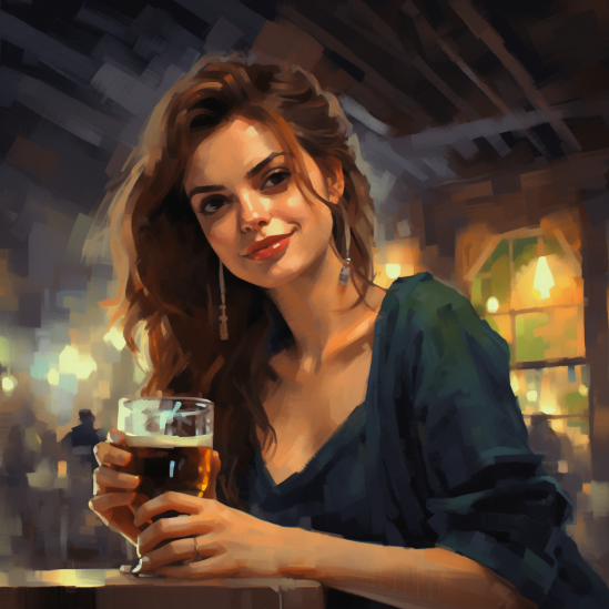 woman drinking beer