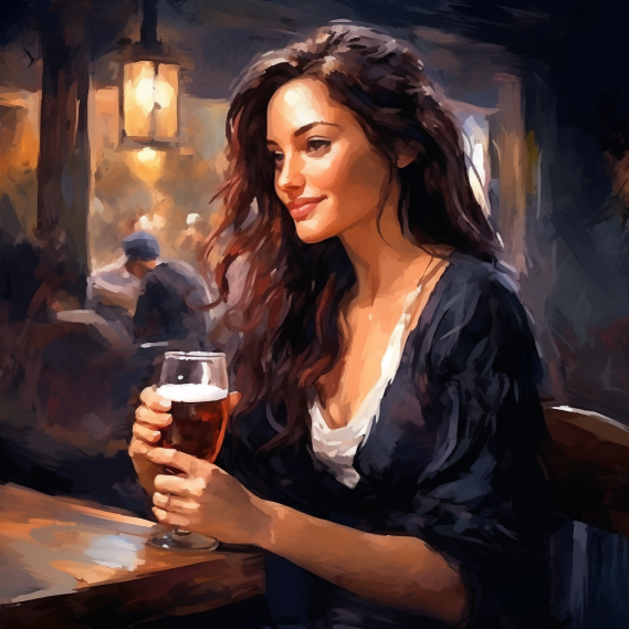 woman drinking beer