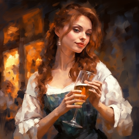 woman drinking beer