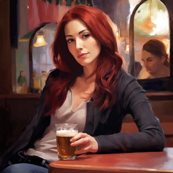 woman drinking beer