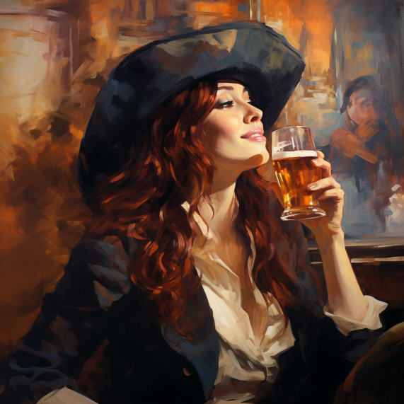 woman drinking beer