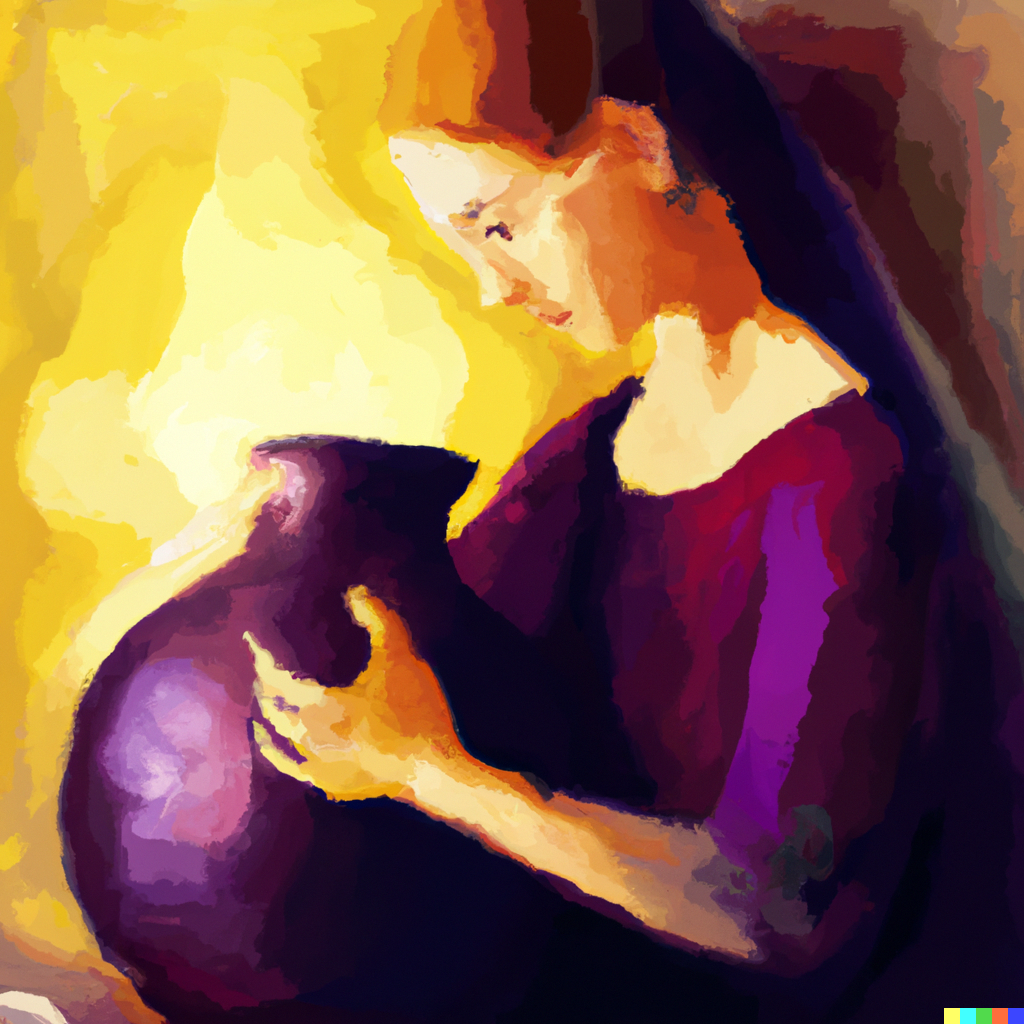 woman with large jar