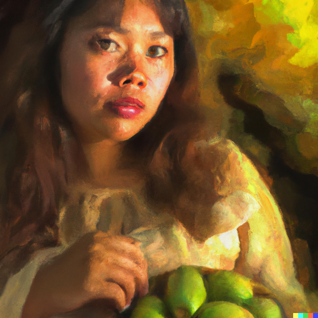 woman with kiwifruit