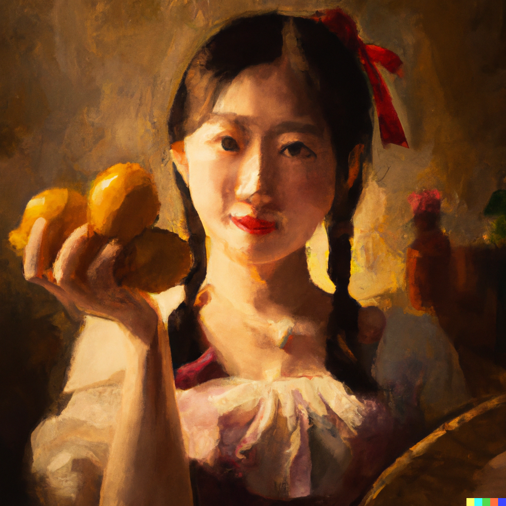 woman with yuzu fruit