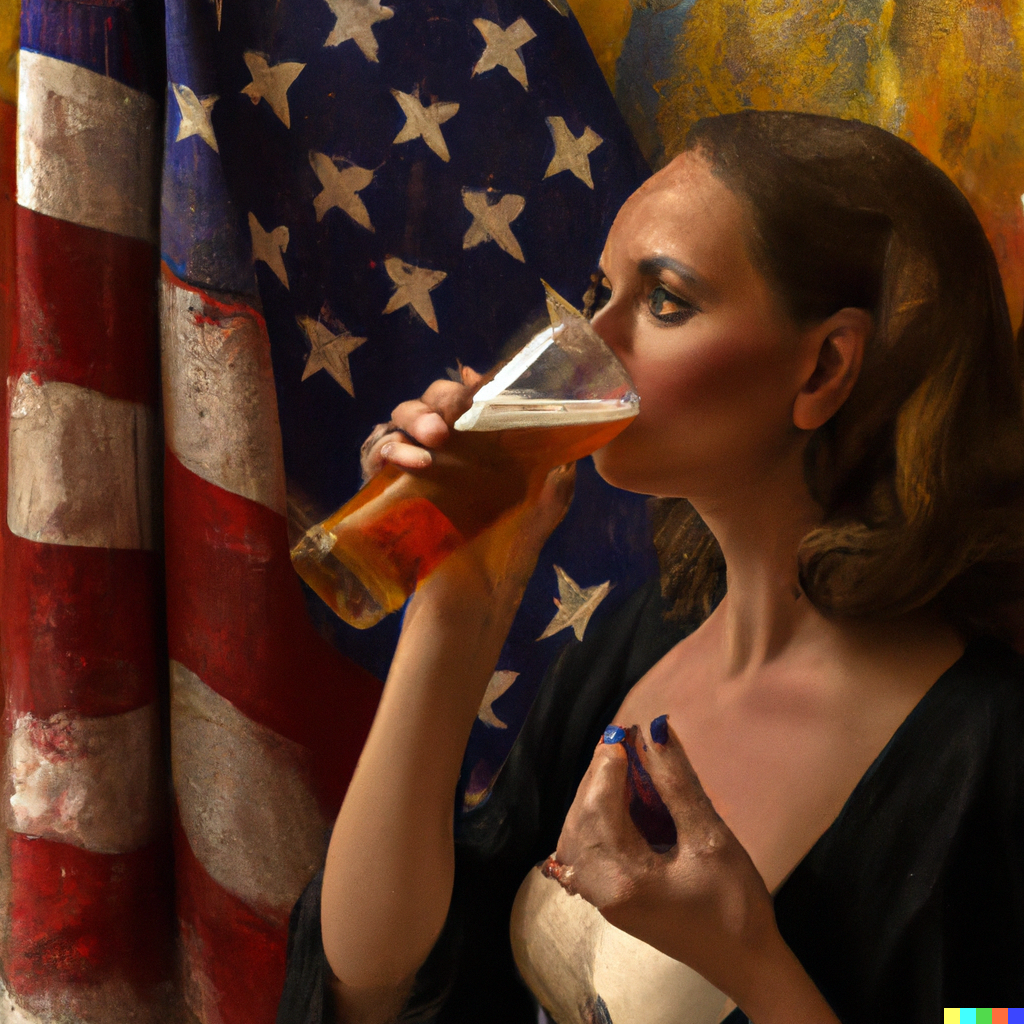 woman drinking beer